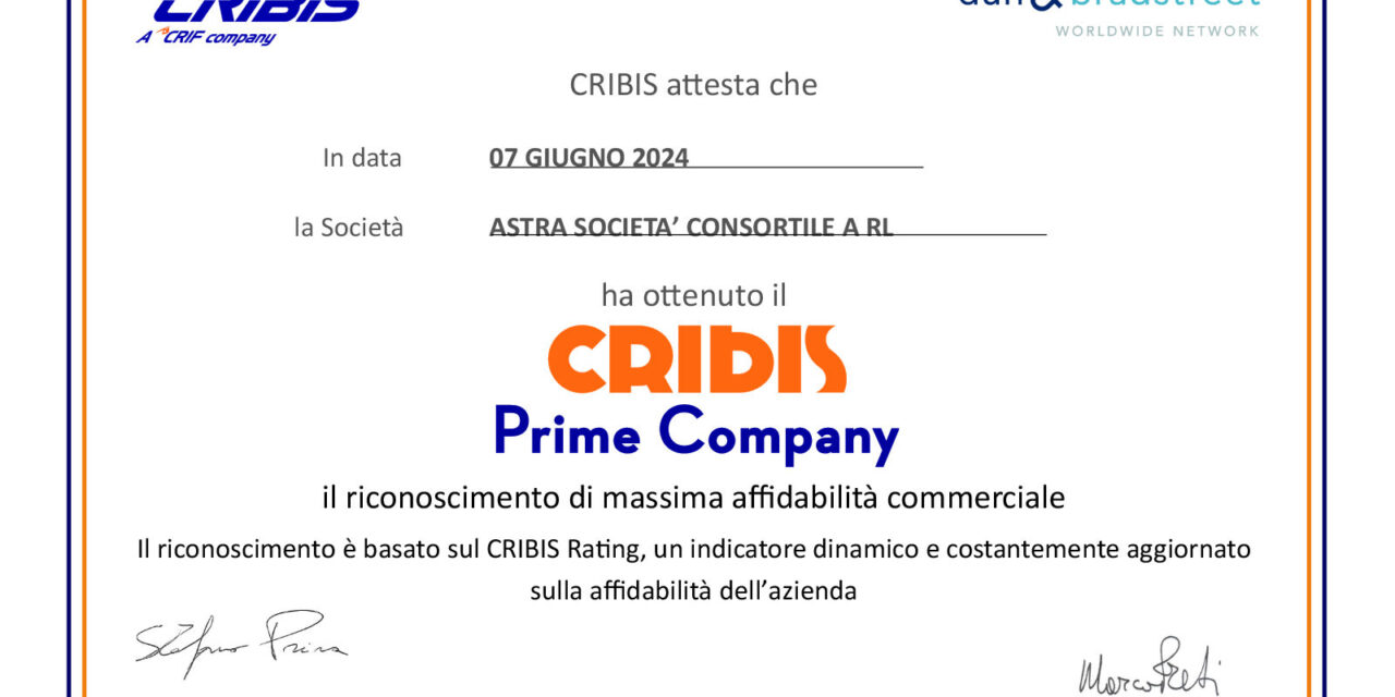 Astra ottiene il RATING 1